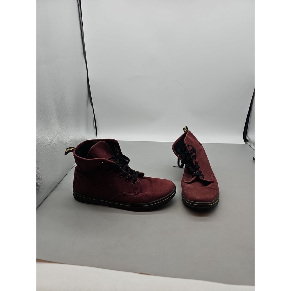 Dr. Martens Shoreditch Canvas Boots Womens 10 Red Lace Up Casual